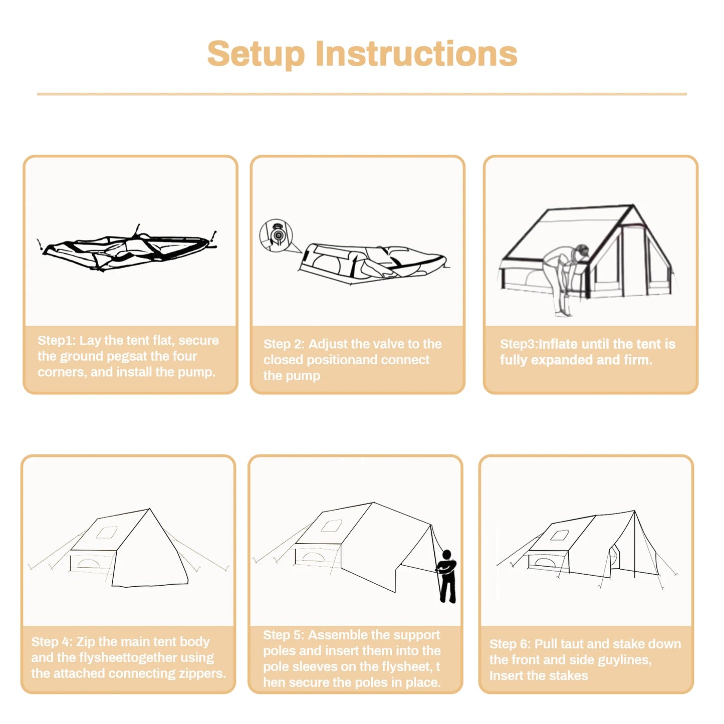 Quick Setup Inflatable Camping Tent, Waterproof
