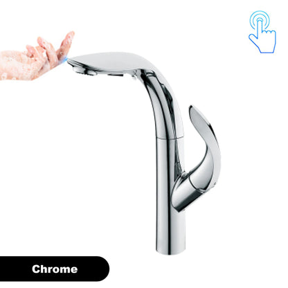 Luxury brass gold touch switch kitchen faucet