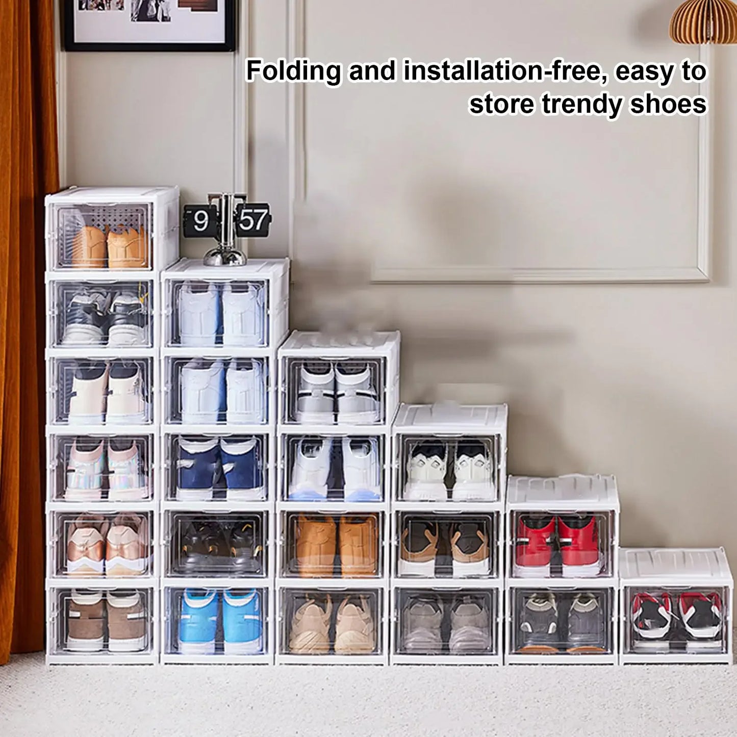 Storage Organizer Foldable Clear Stackable Box