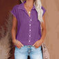 Womens Cotton Linen Casual Short Sleeve Tops