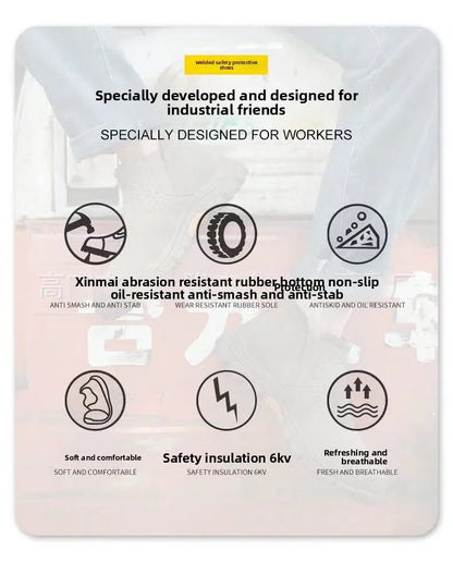 Anti Smashing Steel Toe Insulated Shoes, Breathable Suede