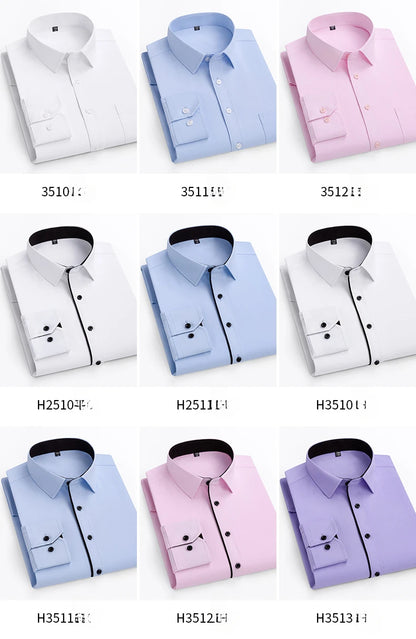 double collor Full shirts for men plus size