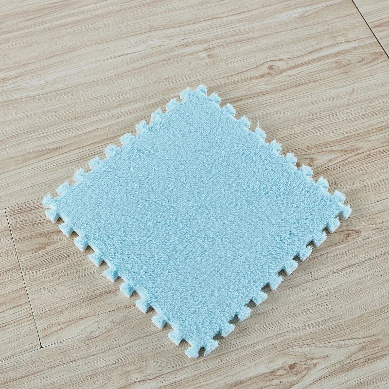 10Pcs Plush Puzzle Foam Floor Mat Carpet Playmat
