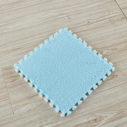 10Pcs Plush Puzzle Foam Floor Mat Carpet Playmat