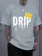 Drip Crown Design Comfortable Fit T shirt