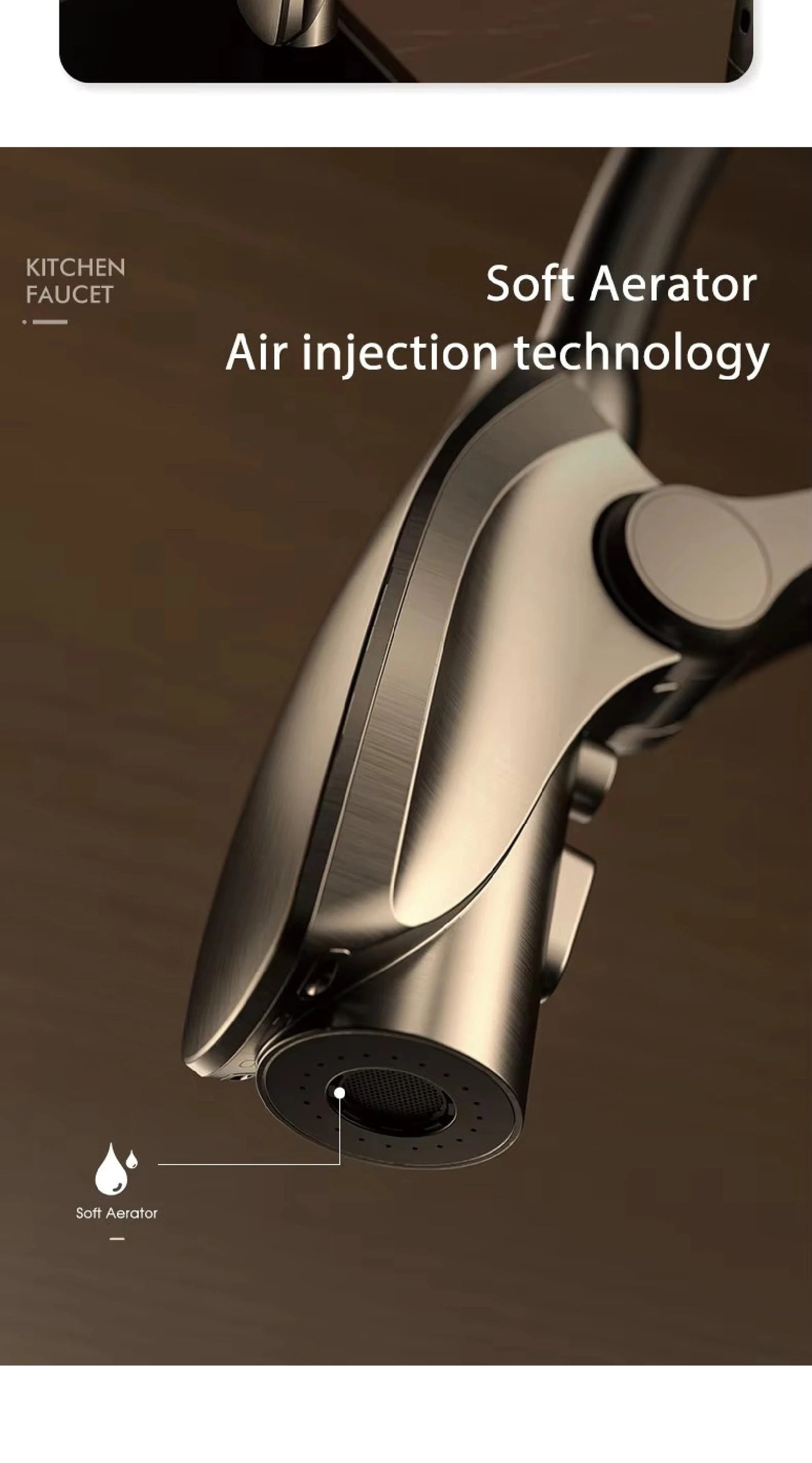 Gunmetal Brass Kitchen Faucet with LED Display