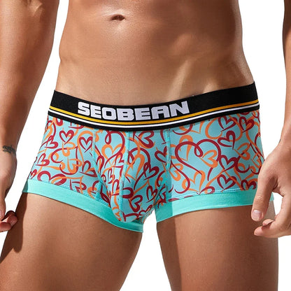 Heart Cotton Boxer Briefs Comfortable Breathable