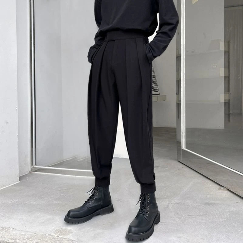 Solid Color Baggy Casual Harem Pants Men