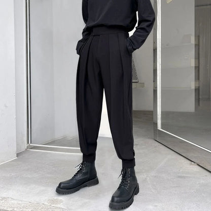 Solid Color Baggy Casual Harem Pants Men