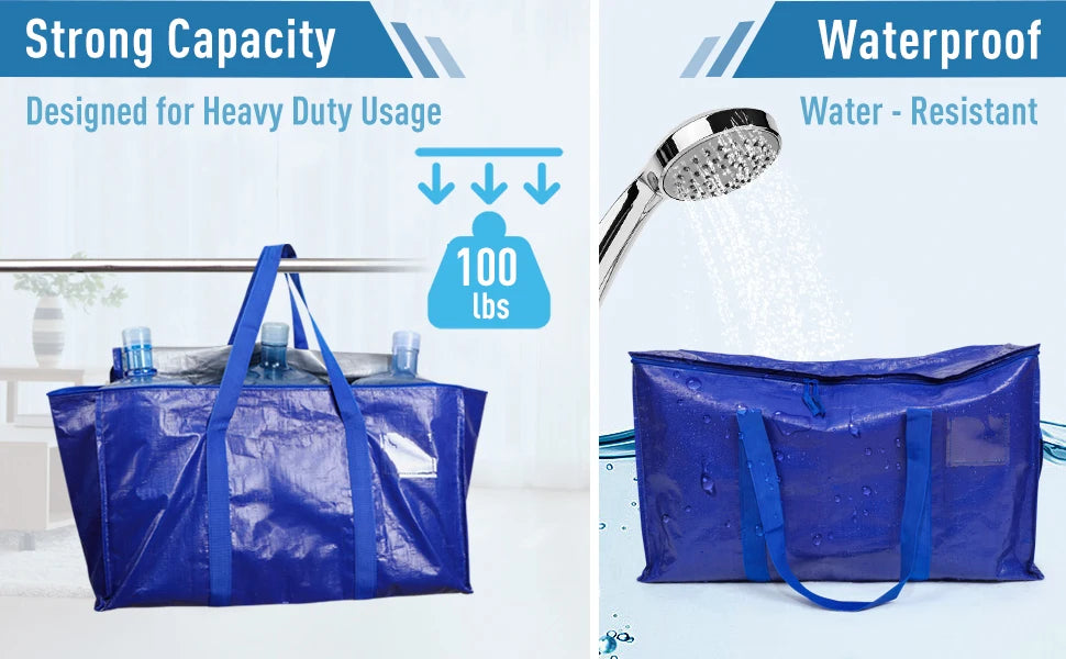 6 Pack Extra Large Moving Bags Heavy Duty Zippers
