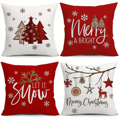 Christmas Tree & Snowflake Pattern Merry Christmas Pillowcases