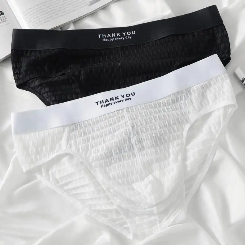 3Pcs Men's Ice Silk Breathable Quick-dry Briefs