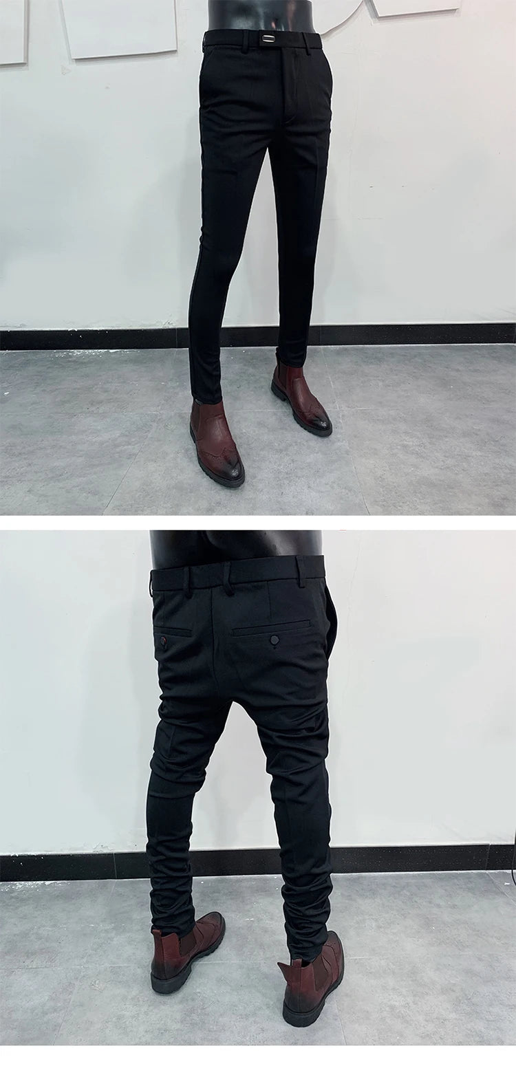 Men Stretch Slim Formal Casual Pants Fashion