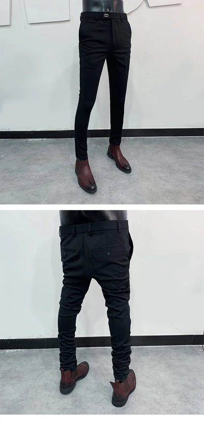 Men Stretch Slim Formal Casual Pants Fashion