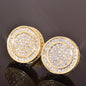 Men/Women Round Stud Earring Cubic Zirconia Fashion