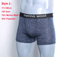 Mens Merino Wool Boxer Brief Breathable Fitness