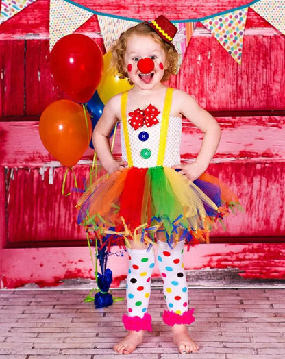 Rainbow Circus Costume Tutu Dress for Girls
