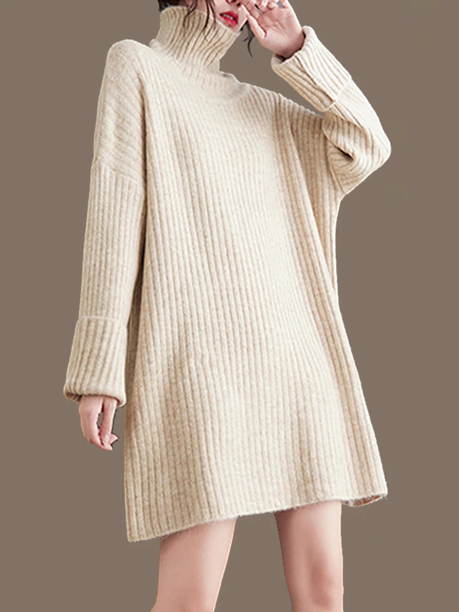 Womens Knitted Cashmere Sweater Long Loose Plus