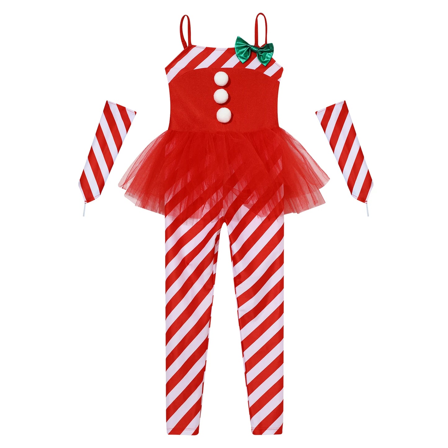 Girls Candy Cane Costume Christmas Dancewear Stripes