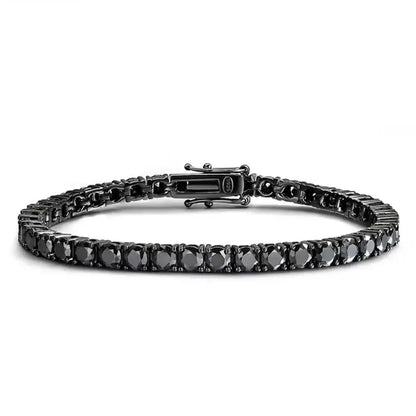 Black Moissanite Tennis Bracelet Full Diamond Sterling