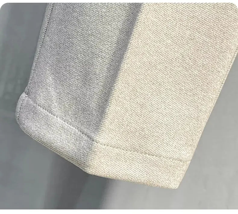 Men's Woolen Suit Pants Slim Straight Elastic Waist