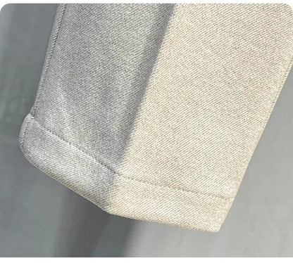 Men's Woolen Suit Pants Slim Straight Elastic Waist