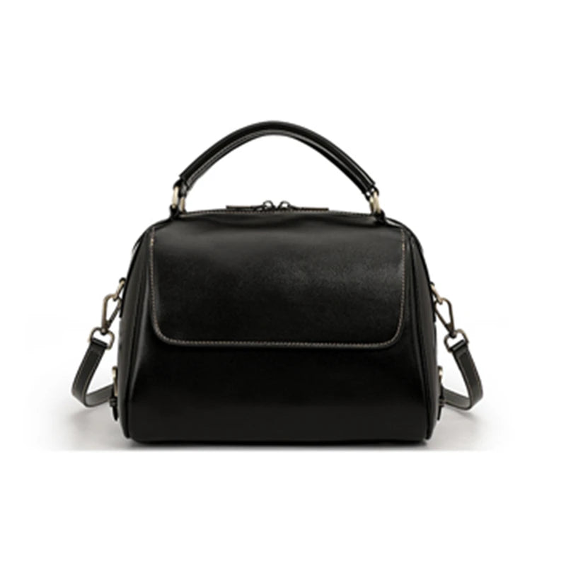 Genuine Leather Boston Tote Handbags For Women