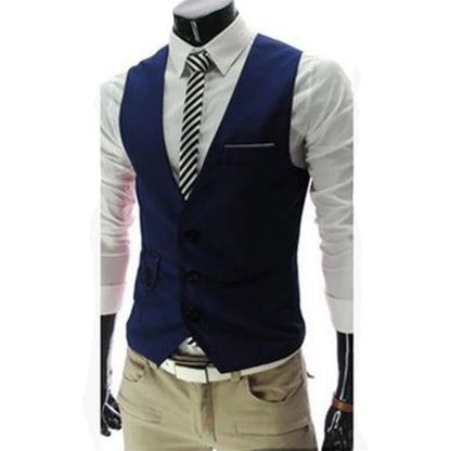 Men Dress Vest Slim Fit Casual Sleeveless