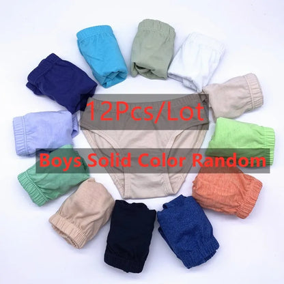 12pcs Boys Girls Cotton Briefs Underwear