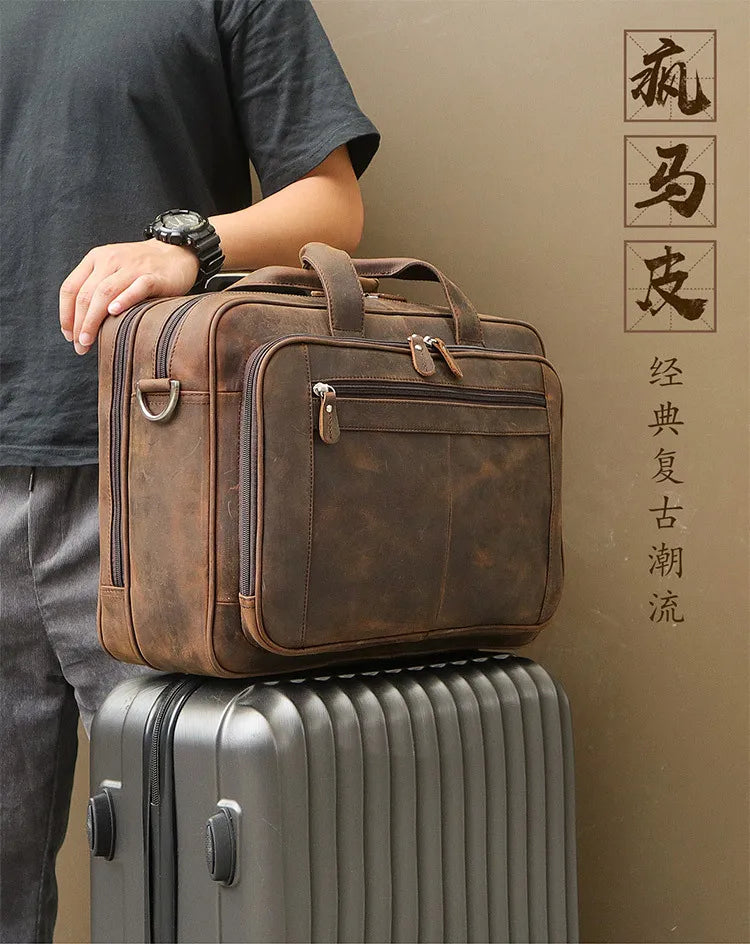 Genuine Leather Men Briefcase Business bag