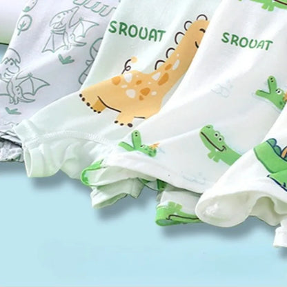 4PCS Cute Dinosaur Boys Breathable Underwear