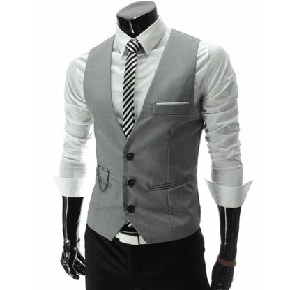 Men Dress Vest Slim Fit Casual Sleeveless