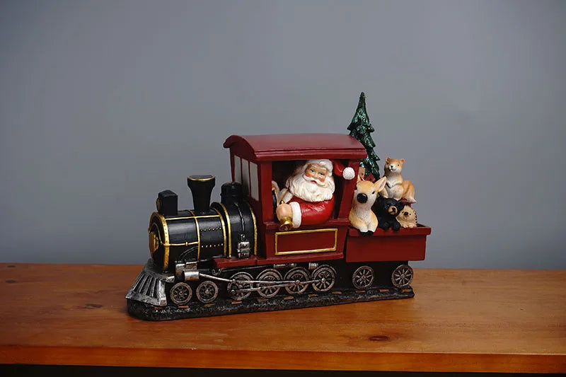 Santa Claus Statue Home Resin Sculpture Decoration