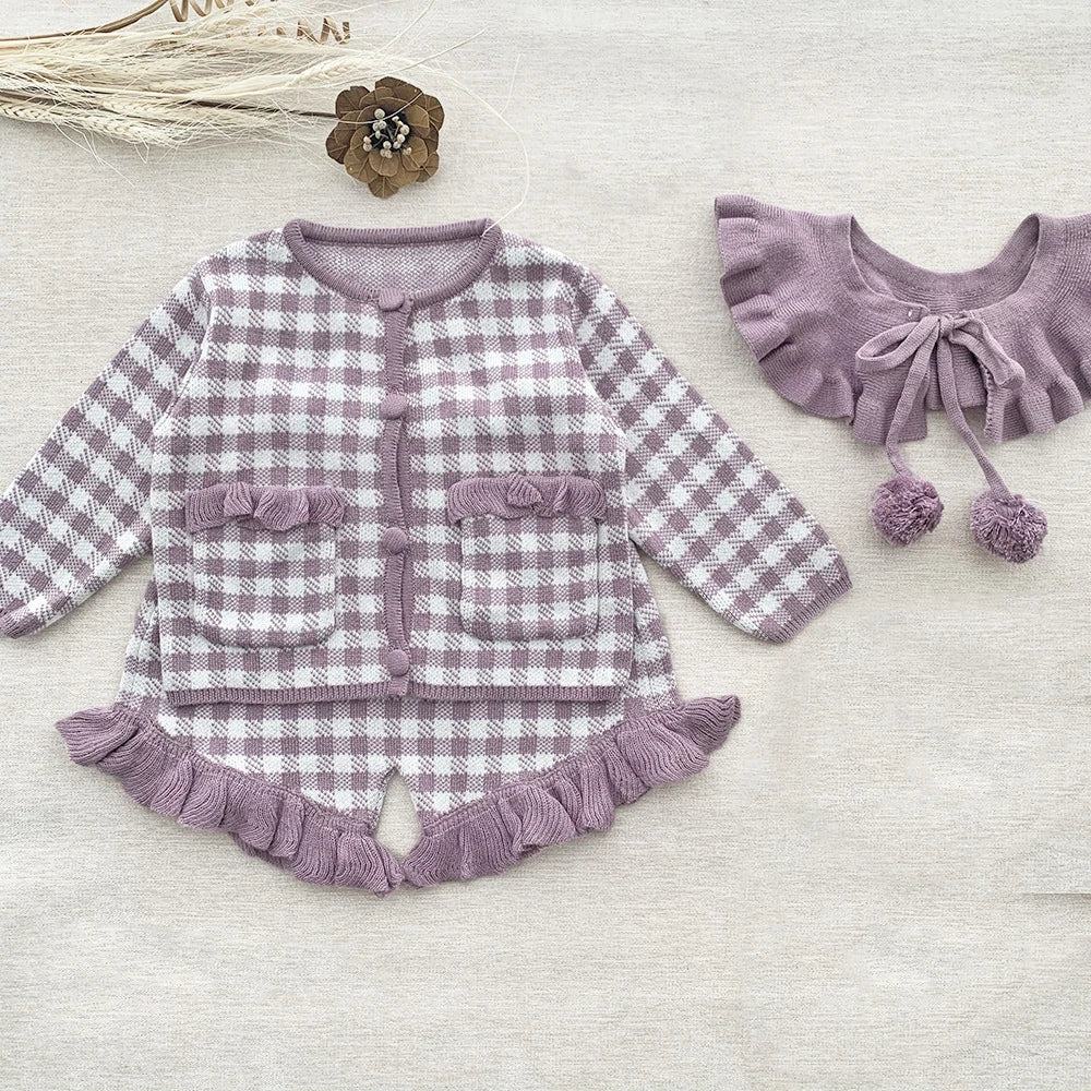 Boys/Girls Baby Knit Sweater Cardigan + Shorts