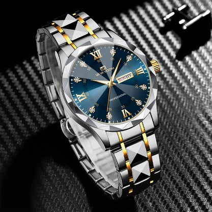 Diamond Luxury Night Glow Double Calendar Quartz