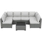 7-Piece Rattan Wicker Sectional Modular Sofa Set