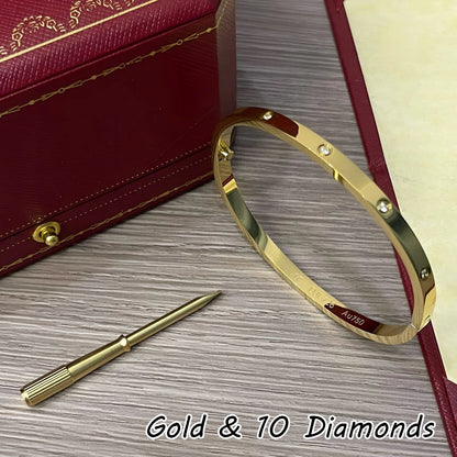 Diamond Cuff Women Bracelet Gold Tone