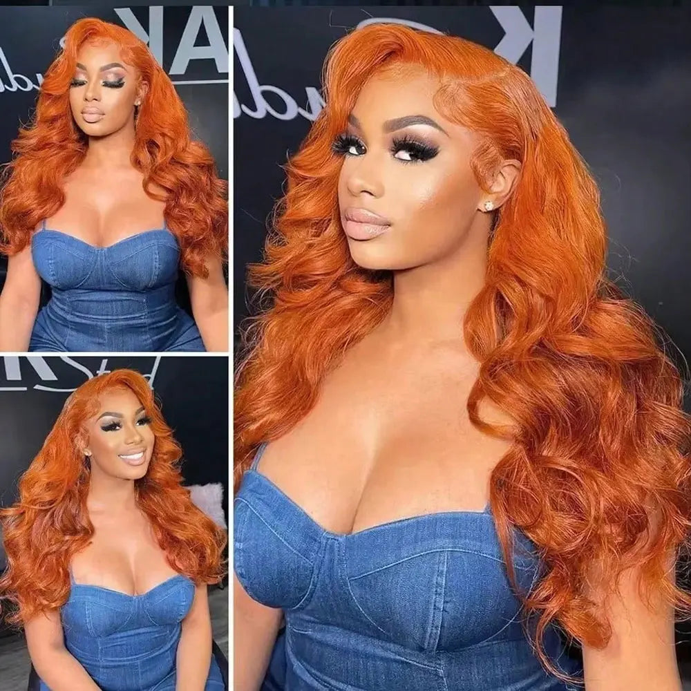 Body Wave Orange Ginger Lace Front Wigs