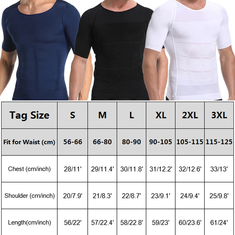Mens Compression Shirt Slimming Body Shaper Undershirts