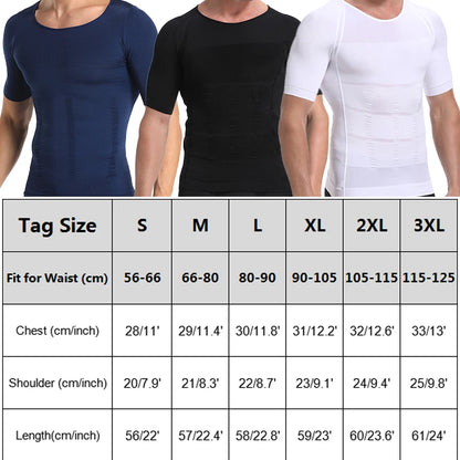 Mens Compression Shirt Slimming Body Shaper Undershirts