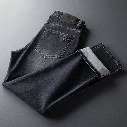 Stretch Black Blue Casual Mens Trousers Classic