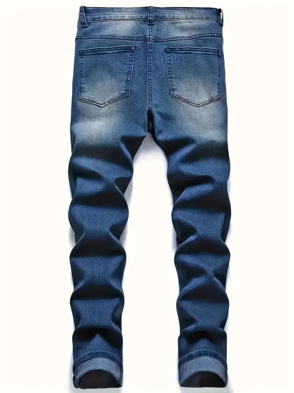 Men'S Distressed Fashion Jeans Comfortable Stretch