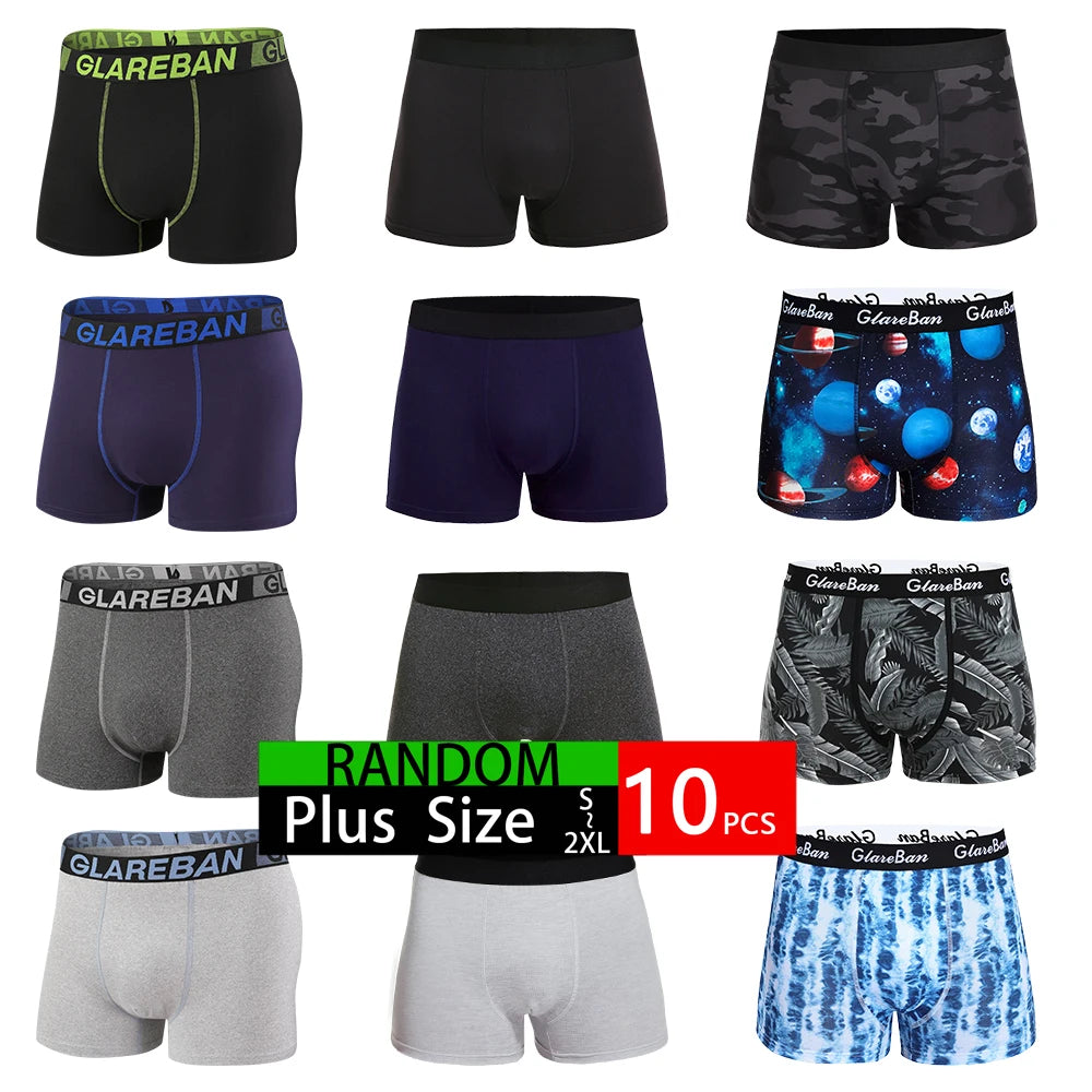 10pcs Men Boxer Shorts Comfortable Breathable Briefs