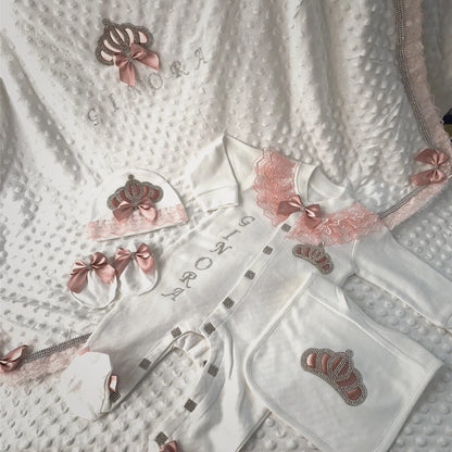 5 Pcs Girl/Boy Hospital Exit Newborn Bling Outfits