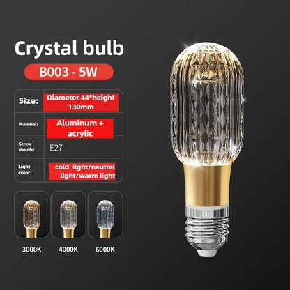 Acrylic Crystal LED Bulb Chandelier Fairy Lamp
