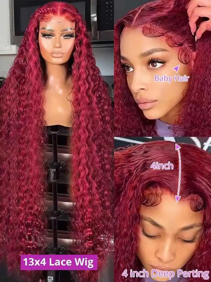 Burgundy Lace Front Human Hair Wave Brazilian