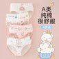4 Pcs Girls Cotton Antibacterial Breathable Toddler Cartoon Briefs