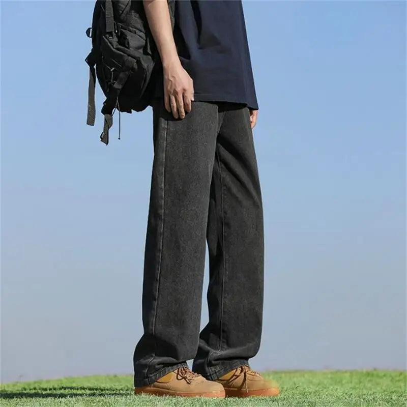 Men's Trendy Wide Leg Washed Jeans