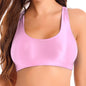 Glossy Womens Mid Waist Gym Fitness Yoga