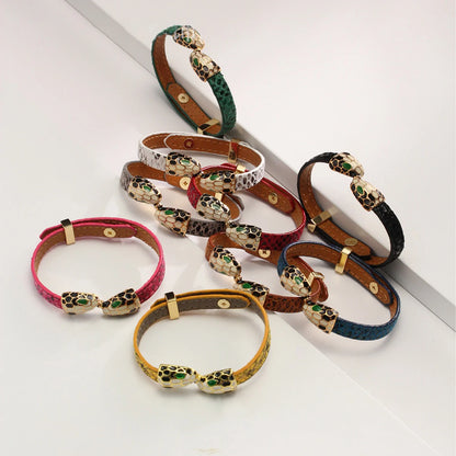 Women Fashion Charm Metal Snake Head Bangles